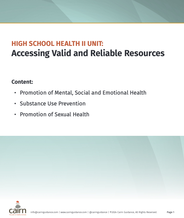 Cairnguidance's tweet photo. We created a high school #skillsbasedhealthed #healthed unit!
SKILL: Accessing Valid and Reliable Resources
CONTENT:
• Promotion of Mental, Social & Emotional Health
• Substance Use Prevention
• Promotion of Sexual Health
Access it here: https://t.co/uHqNcRKhSW https://t.co/xk83ntzCIt