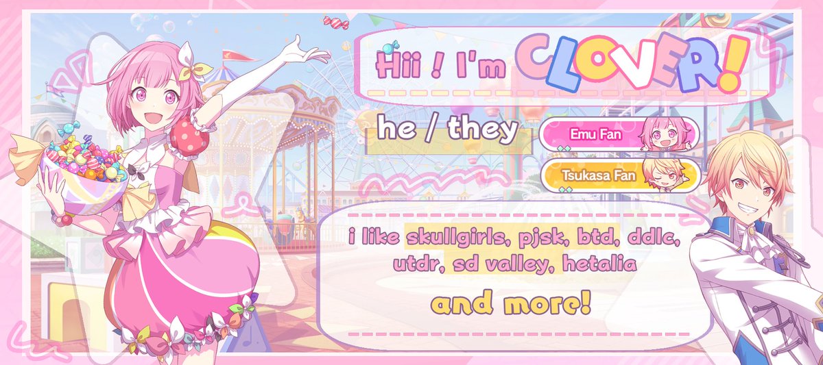 × .   p r o m o .ᐟ .ᐟ  🎀  0 0 e
   ⌗ 🌸 ⸝⸝  rpbyf   ˶ᵔ ᵕ ᵔ˶
⊹₊  [  im very very interactive (ㆁωㆁ) ]
     ⸝⸝  ♡︎ / ⟳ for moots/spread ! ifb ₍ᐢ. .ᐢ₎

tags : #promotwt #pjsktwt #prsktwt #skullgirlstwt #btdtwt #prosekaitwt #anitwt #wxs
