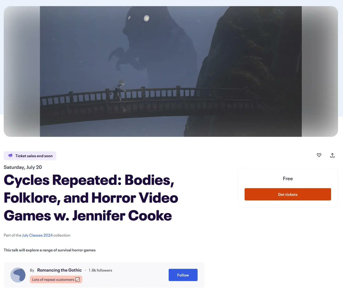 MoreFunWithGame's tweet photo. #MFWG are a big fan of @GothicRomancing events and if you like #horror #folklore and #videogames the talk this weekend by @jenniferjtcooke that looks fantastic! #RomancingTheGothic tickets are free/pay what you can https://t.co/1U5ilOl54j https://t.co/N14pTlFCsW