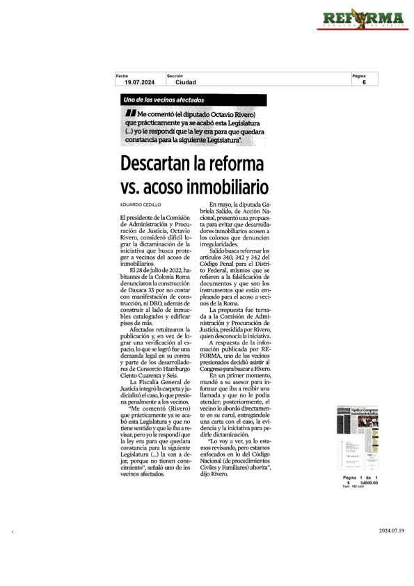 gabysalido's tweet photo. El acoso a vecinas y vecinos por parte de algunos desarrolladores, ¿no es prioridad? Yo creo fundamental no dejar a la ciudadanía indefensa. #CDMX

Vía @reformaciudad. https://t.co/ej2FoBy2jz