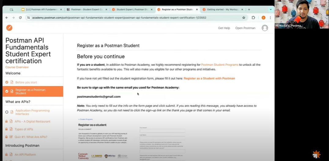 RohitMajalatti's tweet image. Currently attending the API Fundamentals workshop with @LetsUpgrade_in under the guidance of @ialimustufa. We&apos;re diving into Postman, and so far we&apos;ve covered:

- Introduction to Postman
- API Requests
- Request Parameters 
 
 #PostmanStudentCertified
#PostmanStudent
@getpostman