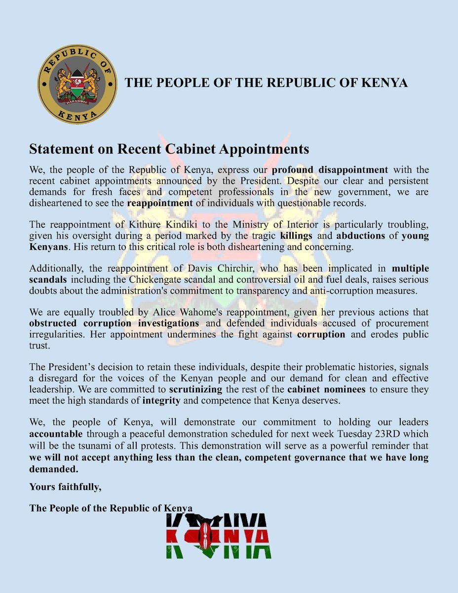 G_Stevoh_'s tweet image. Bwana that was so swift response from Genzs..
Babu owino Flaqo Resignation Ogolla #StateHouse Health CS Tupatane Tuesday #GenZPollRelease Justin Muturi Osama Otero 11 CSs  BREAKING NEWS Nakhumicha Government of National Unity murkomen Government of National Unity 23rd July…