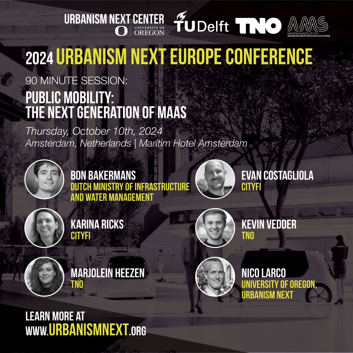 We're looking at #PublicMobility and the #nextgeneration of #MaaS! Our panel is juxtaposing the big promises and premise of MaaS with real-world implementation, showcasing lessons learned from #TNO, #Cityfi, and the #Netherlands Ministry of Infrastructure and Watermanagement!