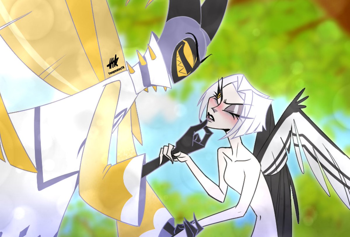 yangmatoyth's tweet photo. it's not late to join I'm just late to draw it. 💦💦💦

Day 1!! In the garden of eden - Innocence
"I'll call you Lute...and make you...to be my Danger Tits..."
#HazbinHotelAdam #HazbinHotel #HazbinHotelLute #AdamxLute #guitarspear #guardrock #GuitarspearWeek https://t.co/187MjKcFSG