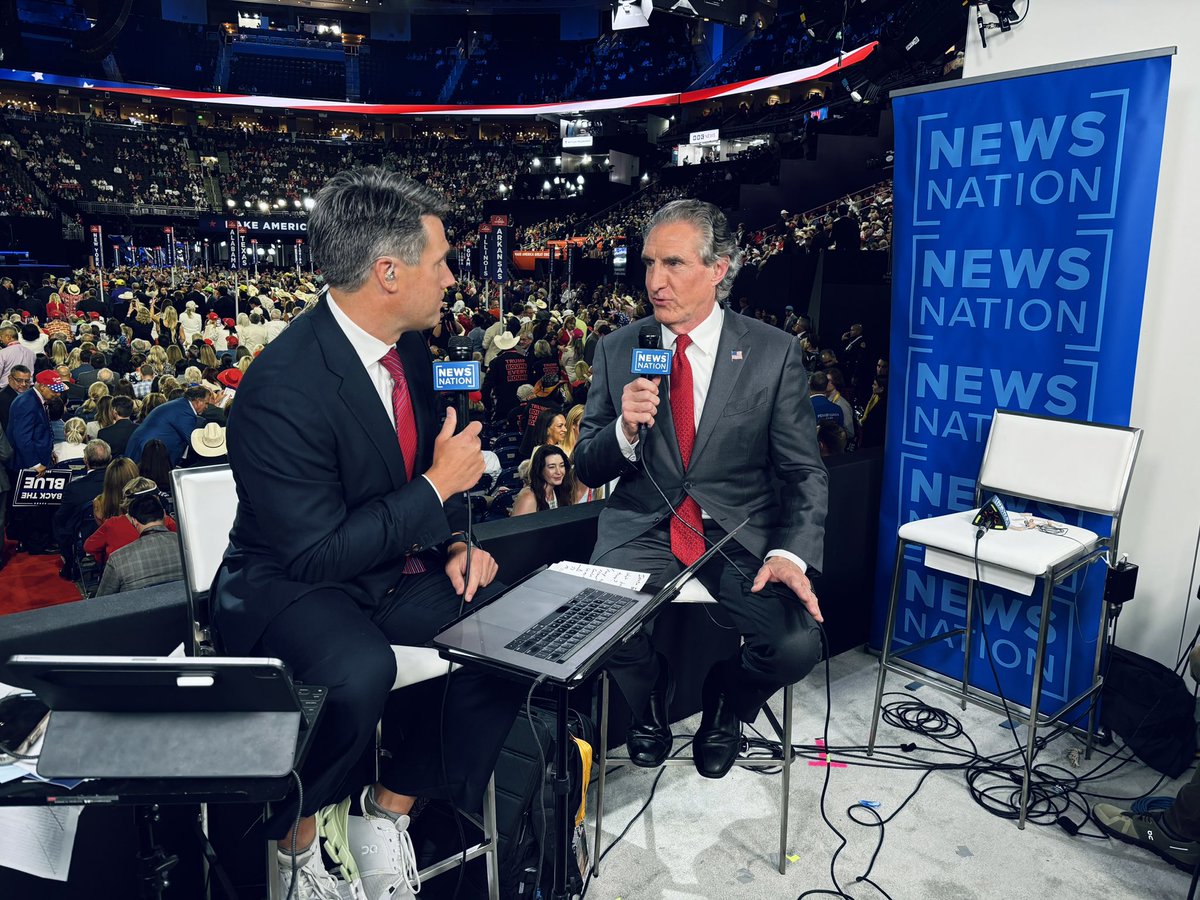 LelandVittert's tweet photo. Some moments from our #RNC2024 coverage this week. We spoke with @timburchett @GovDougBurgum @RepNancyMace and @megynkelly on @NewsNation https://t.co/RhFXLLgQiD