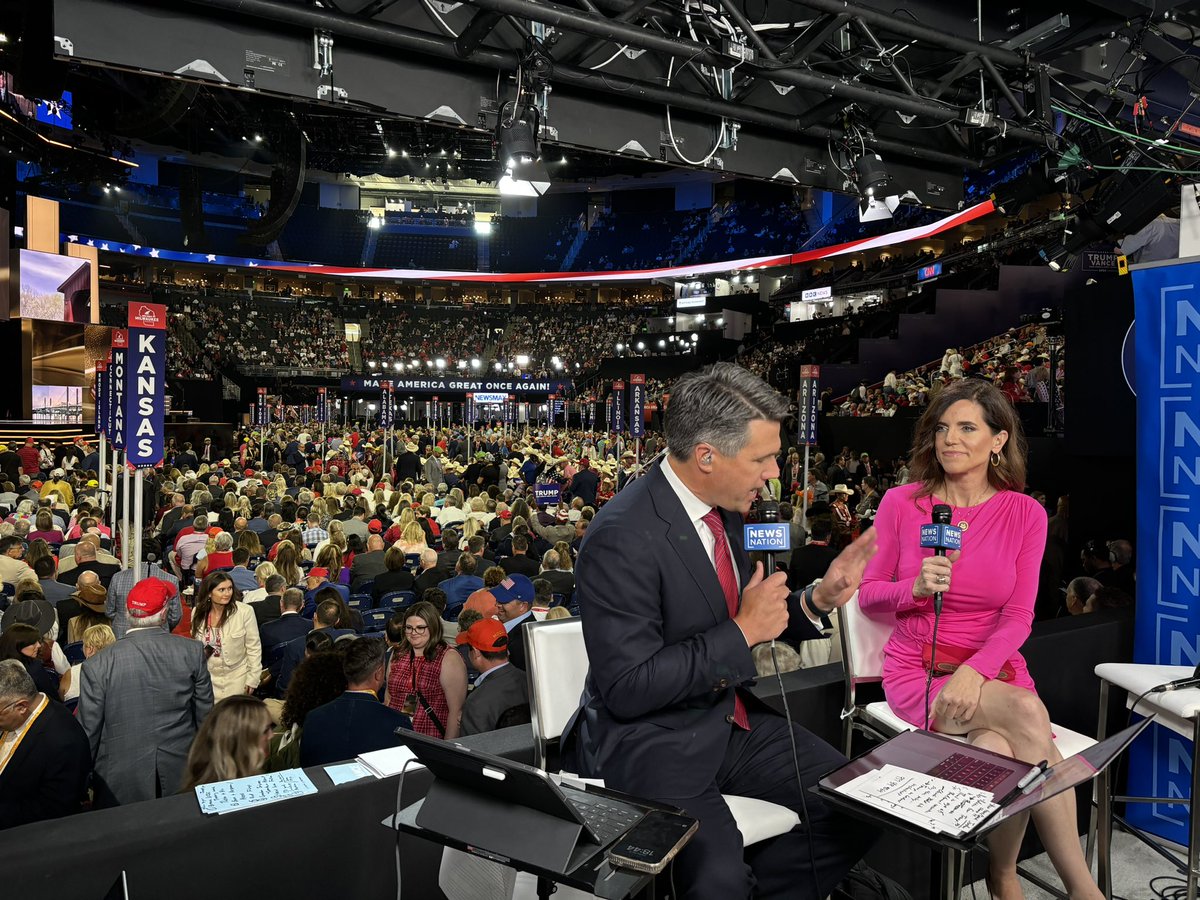 LelandVittert's tweet photo. Some moments from our #RNC2024 coverage this week. We spoke with @timburchett @GovDougBurgum @RepNancyMace and @megynkelly on @NewsNation https://t.co/RhFXLLgQiD