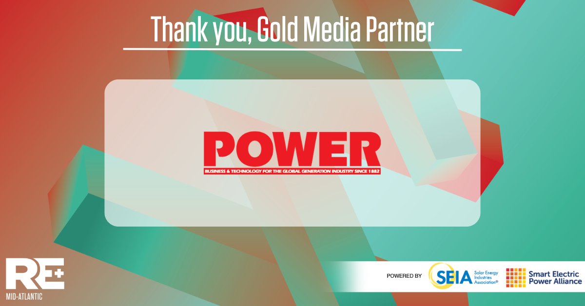 REPlusEvents's tweet photo. Thank you to our RE+ Mid-Atlantic Platinum, Gold, and Silver Media Partners and for your efforts in clean energy! #REPlusMA @NACleanEnergy @pvmagazine @pv_tech @enerGmag @energystoragenw @POWERmagazine @BloombergNEF @REWorld @SolarPowerWorld https://t.co/Udrtixm30w