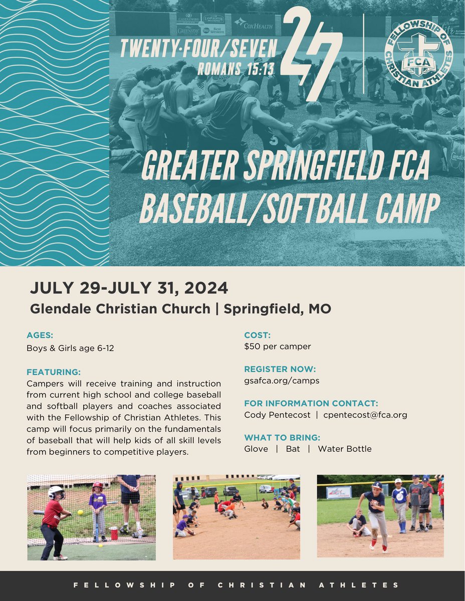 GSA_FCA's tweet photo. Join FCA for Baseball/Softball Camp! There is still time to register: https://t.co/tvGhyhjtAs https://t.co/EAI7z9jCFM