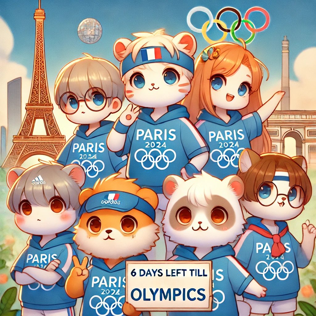 Only 6 days left until the Olympic Games! 🌍🔥 
Get ready to witness history in the making as athletes from around the world compete for glory. 
Who else is excited? 🙌 
#Olympics2024 #Paris2024 #shiba