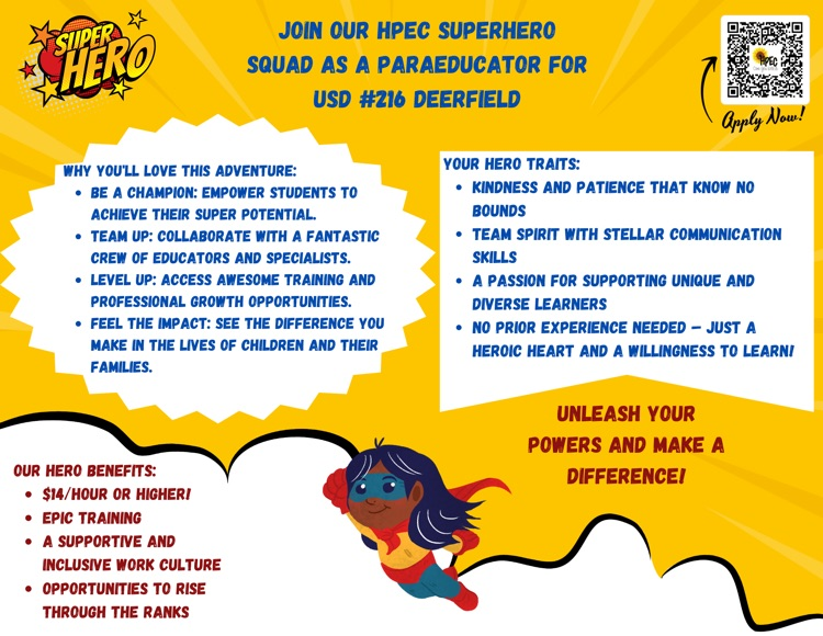 If you are interested in becoming a para professional for HPEC, use the QR code or let us know.  
#WeAreSpartans
#InTheArena
#spartans216