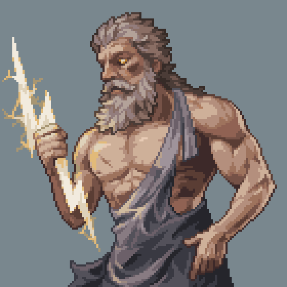 #pixelart portrait of Zeus⚡️
Inspired by #epicthethundersaga