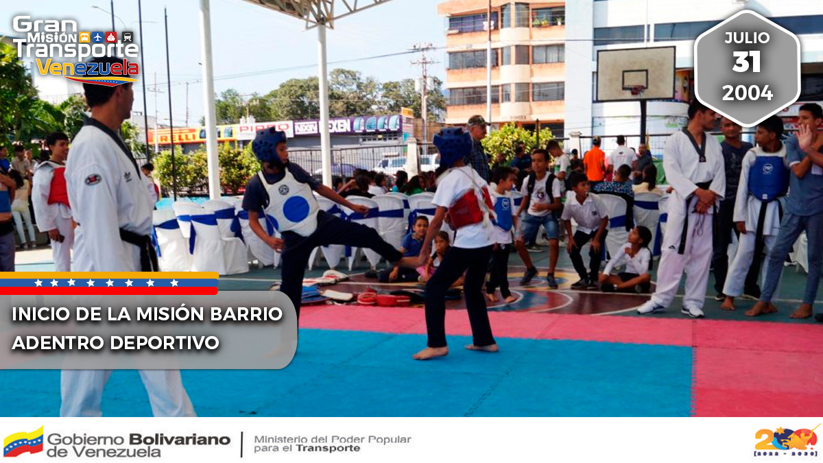 mintransporteve's tweet photo. #Efemérides | #31Jul La Misión Barrio Adentro Deportivo, fue creada con el fin de masificar la práctica deportiva, así como una forma de promocionar el desarrollo del deporte competitivo, para elevar los resultados de Venezuela en esa esfera https://t.co/eosE6Js2sZ