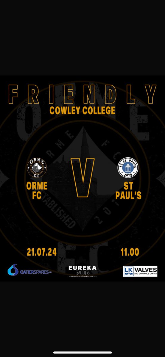fc_orme's tweet photo. Friendly number 2 this Sunday as we face @FCStPauls2020. We have heard good things about them so should be a good test 💪 Hoping for win number 2 this pre season but we are more focused on performance and fitness levels 🙌💪 https://t.co/0nBt93ruK4