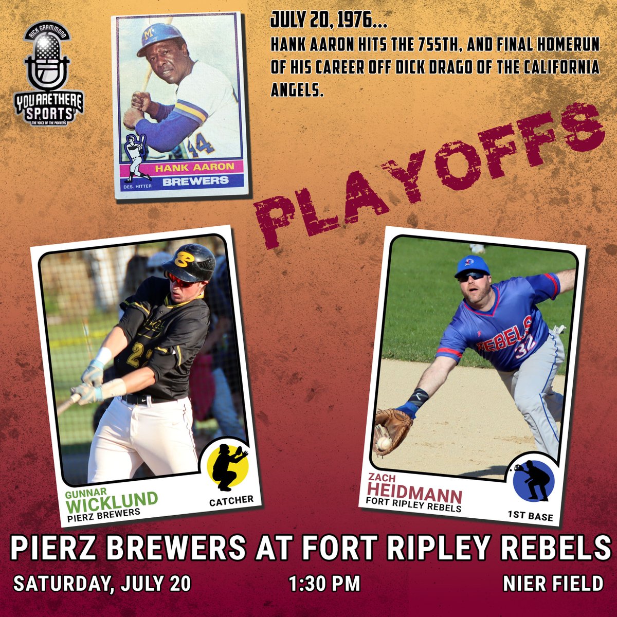 Rick Grammond (@victoryleaguebb) on Twitter photo The Victory League Division Playoffs begin this weekend and You Are There Sports will be in Fort Ripley as the #4 seeded <a href="/FtRipleyRebels/">Fort Ripley Baseball</a> host the #5 seeded Pierz Brewers at 1:30 pm! The Victory League Division Playoffs begin this weekend and You Are There Sports will be in Fort Ripley as the #4 seeded <a href="/FtRipleyRebels/">Fort Ripley Baseball</a> host the #5 seeded Pierz Brewers at 1:30 pm!