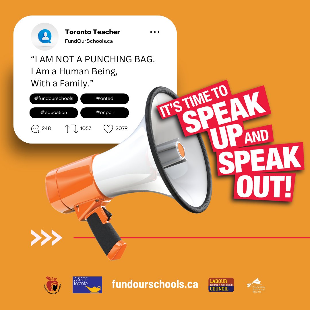 fundschoolson's tweet photo. Thanks to all the cutbacks due to a lack of funding, students do not have the special program to be in that they so desperately need to be in. Teachers and education workers are feeling burned out, frustrated, even scared at times https://t.co/99c6Ios5YN