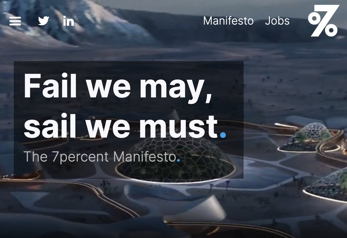 Wondering what do do this weekend? 
Sit down with a cuppa and read our fancily named 'manifesto' outlining the technologies and human challenges we believe important in the next decade.
7pc.vc/7percent-manif…