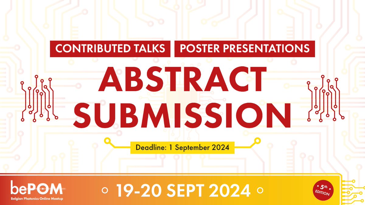 📯Dear members of the Belgian photonics community, the abstract submission is now open! Share your latest results with us through a poster or a contributed talk. Submission link is --&gt; bepom.org/abstract-instr…