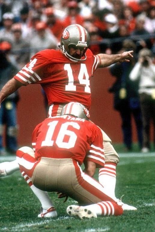 NinersHistory's tweet photo. Ray Wersching with the kick, Joe Montana with the hold. #FTTB https://t.co/va0r4TSTl9