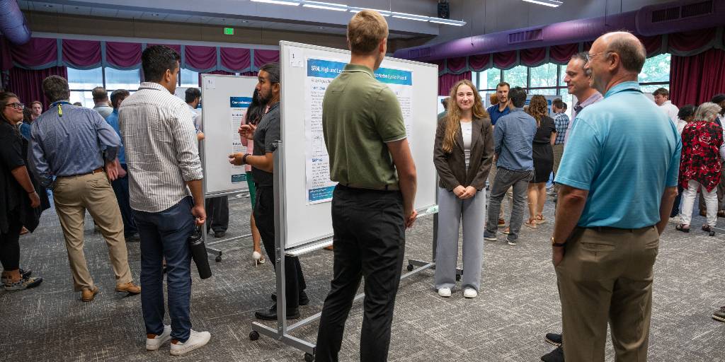 SRNLab's tweet image. SRNL hosted its annual Summer Intern Research Poster Session, which provided an opportunity for interns to showcase their research. This year SRNL hosted the largest group of summer interns in its history – more than 80 interns representing 34 universities across the country.