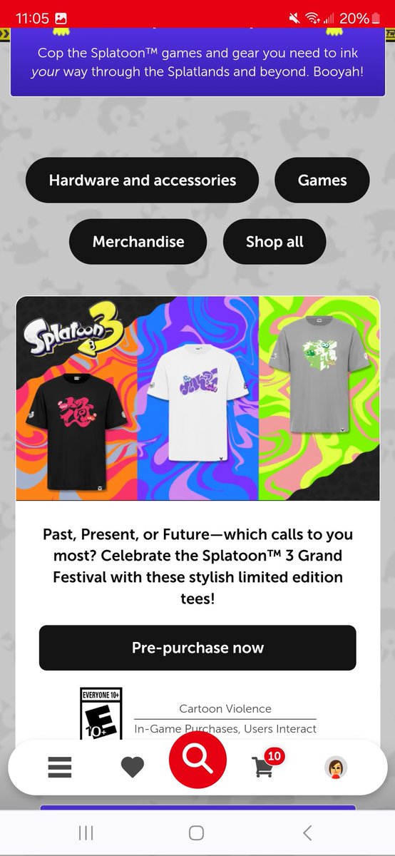 ghlyz's tweet photo. Splatoon 3 Grand Festival shirts are now available at Nintendo US store for pre-order! https://t.co/yJJESXdPZL https://t.co/Qleqsm8yZT