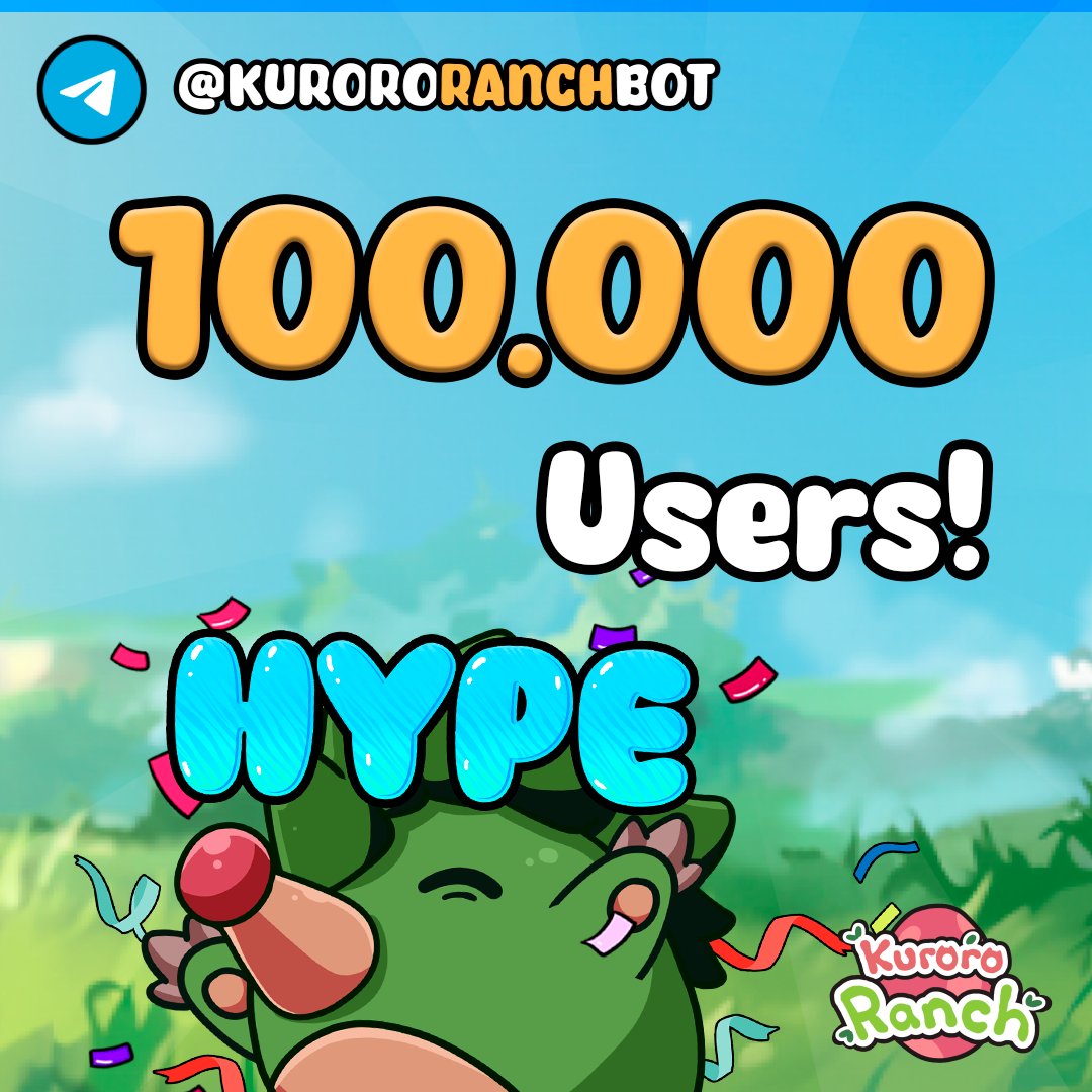 Kuroro Beasts (@kurorobeast) on Twitter photo 100K users playing <a href="/kurororanch/">Beast Ranch</a> in the first 2 days! 🧑🌾
This is just the start, and we are excited to provide more updates in the coming weeks! ⚡️
And don't forget, we have a 1,000,000 $KURO raffle for players who play during the first 2 weeks! 🪙
t.me/kurororanchbot 100K users playing <a href="/kurororanch/">Beast Ranch</a> in the first 2 days! 🧑🌾
This is just the start, and we are excited to provide more updates in the coming weeks! ⚡️
And don't forget, we have a 1,000,000 $KURO raffle for players who play during the first 2 weeks! 🪙
t.me/kurororanchbot