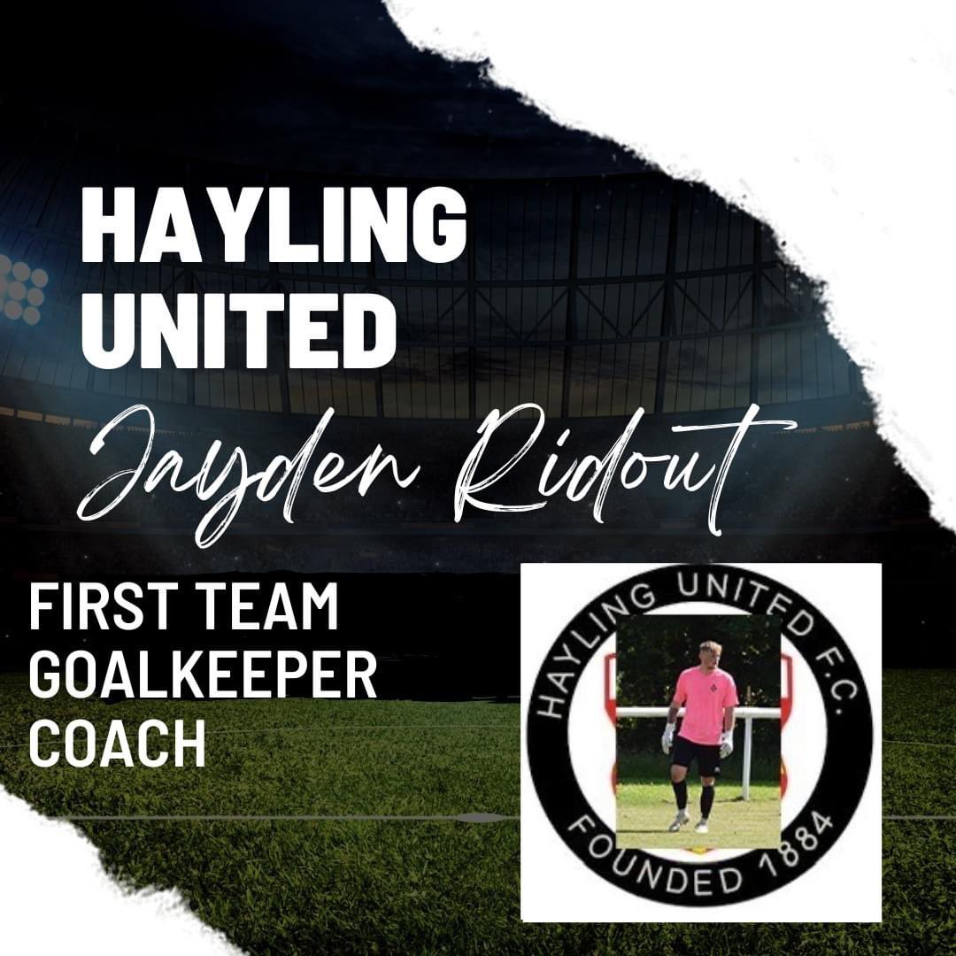 hayling_fc's tweet photo. We are delighted to 'Welcome' Jayden Ridout to the club as our new Club Goalkeeping Coach. 
Jayden is a big personality to have on board both on the training pitch and behind the scenes. 
#footbal #hayling #newera #goalkeepercoach #gkunion https://t.co/632R2qU2qG