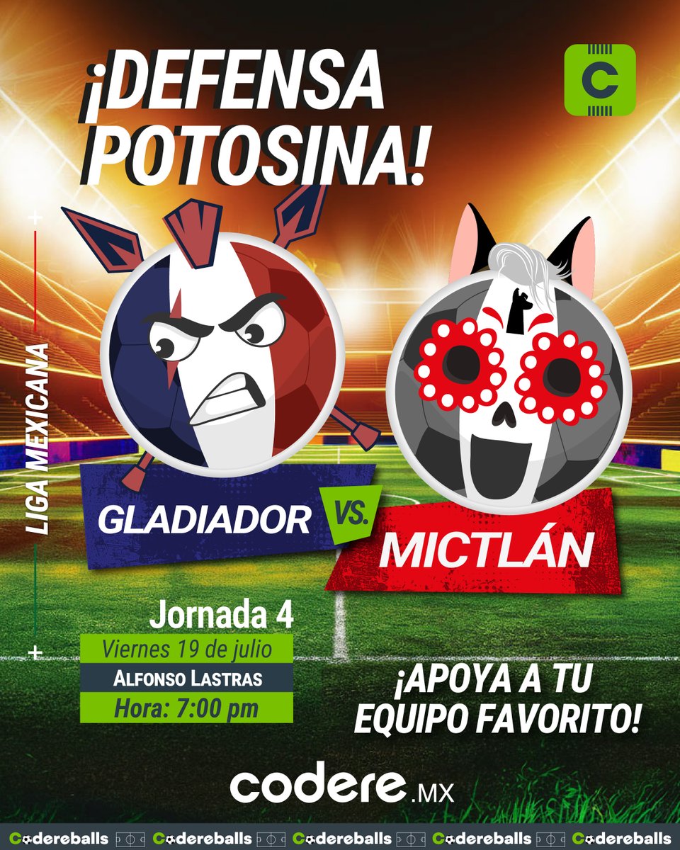 CodereMX's tweet photo. ⚽️ ¡BIEN PERRONES! 🐶
Tijuana quiere levantarse de una estrepitosa caída y su presa será San Luis. Los potosinos lucharán para defender su casa y no ser mordidos.
#Codereballs Gladiador quiere guerra y Mictlán trae los colmillos afilados. ¿Quién ganará? https://t.co/HP2Z99yZC9