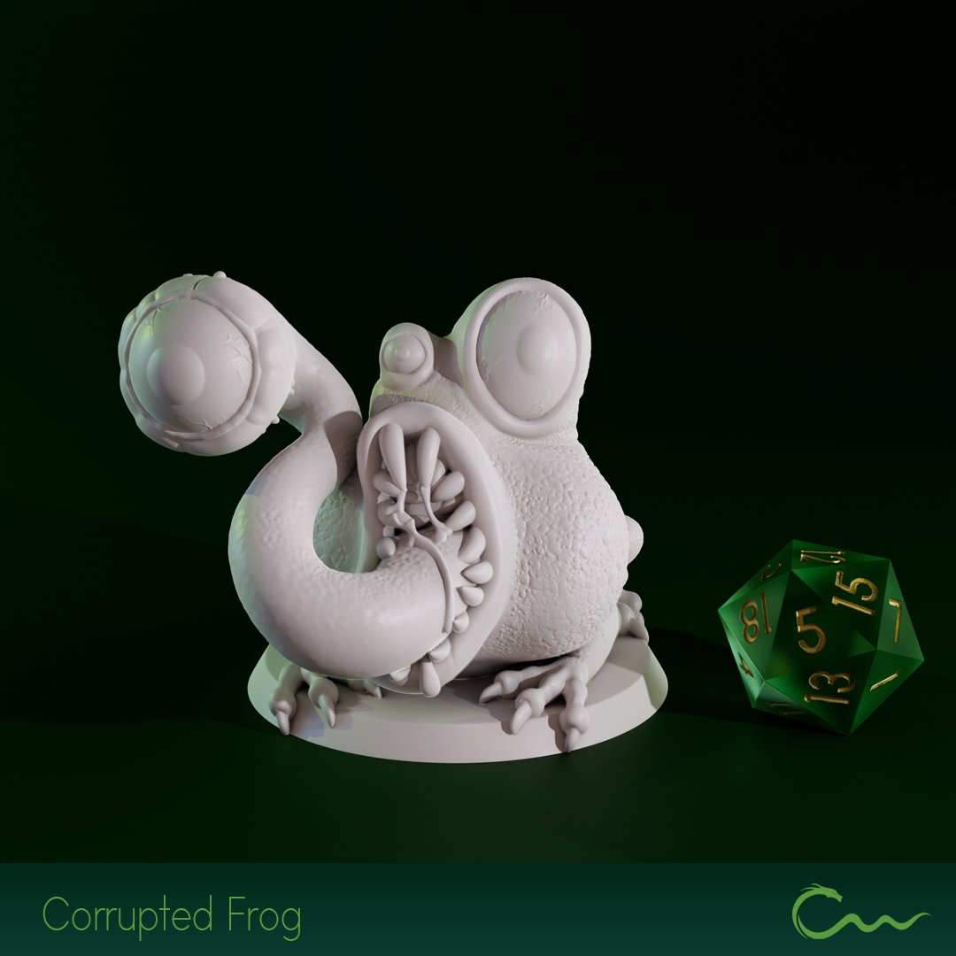 CapeWyrm's tweet photo. A froggy monster that lives at the lake deep in the Willo O' Wisp Woods.
He has his eye on you. 👀

Available on our MyMiniFactory store.
Link in Bio. https://t.co/ztcSQEGAMJ