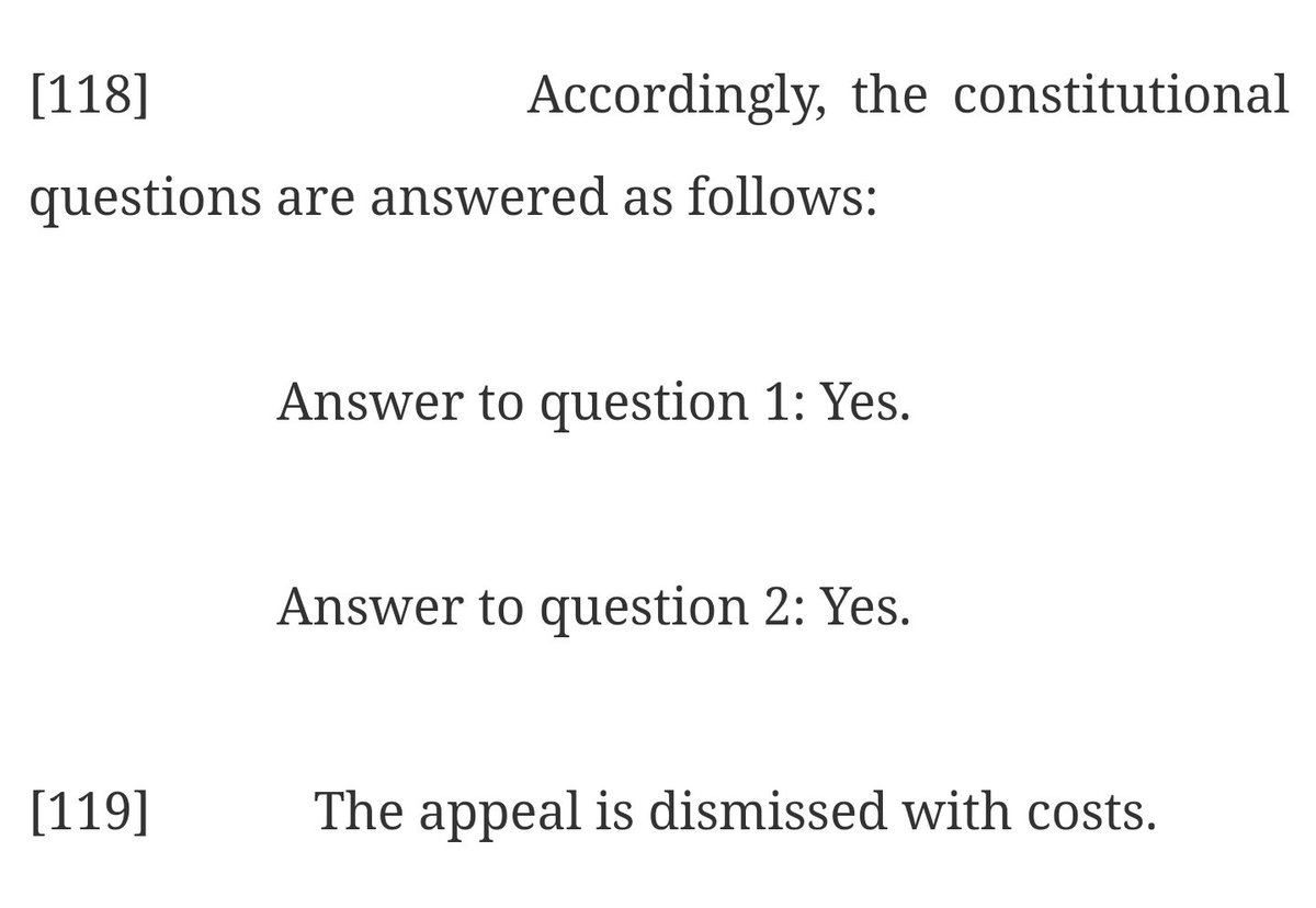 If you're wondering why the disposition is answers to questions, without being a reference question, it is because the underlying motion was under Rule 23 of New Brunswick's Rules of Court, allowing a pre-trial determination of questions of law. laws.gnb.ca/en/document/cr…