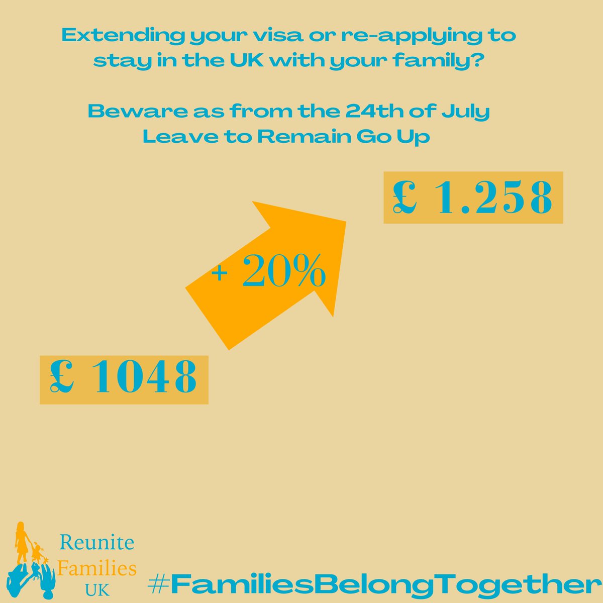 ReuniteDivFamil's tweet photo. We would rather avoid @JamesCleverly's parting gift as Home Secretary:

❗️❗️❗️Yet another visa fee increase (the leave to remain) coming into force from Wed. the 24th of July. 

We hope @UKLabour and @YvetteCooperMP will build a fairer and more humane migration system. https://t.co/r5Z8G31b1C
