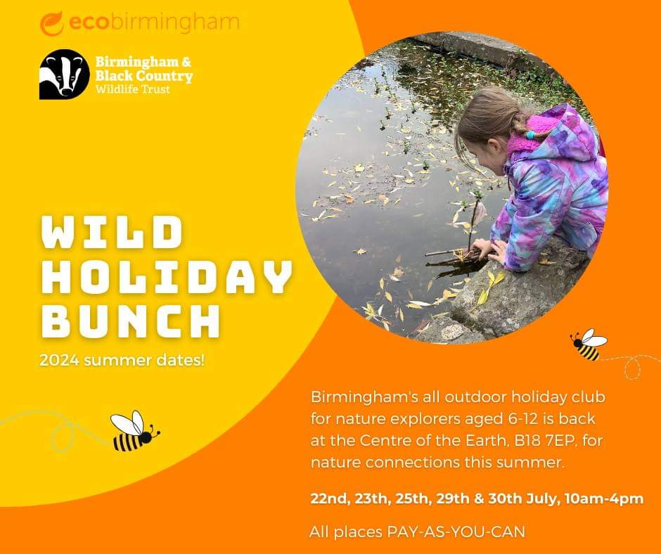 ecobirmingham's tweet photo. Only a few spaces left on our wild summer adventures at Birmingham & Black Country Wildlife Trust's Centre of the Earth π³πΎππ§π₯!
Grab one of the last PAY-AS-YOU-FEEL places here: https://t.co/fhxBqgEDU0
π
#forestschool #natureforall #holidayactivitiesforkids #Birmingham https://t.co/8KaM9rcvZn