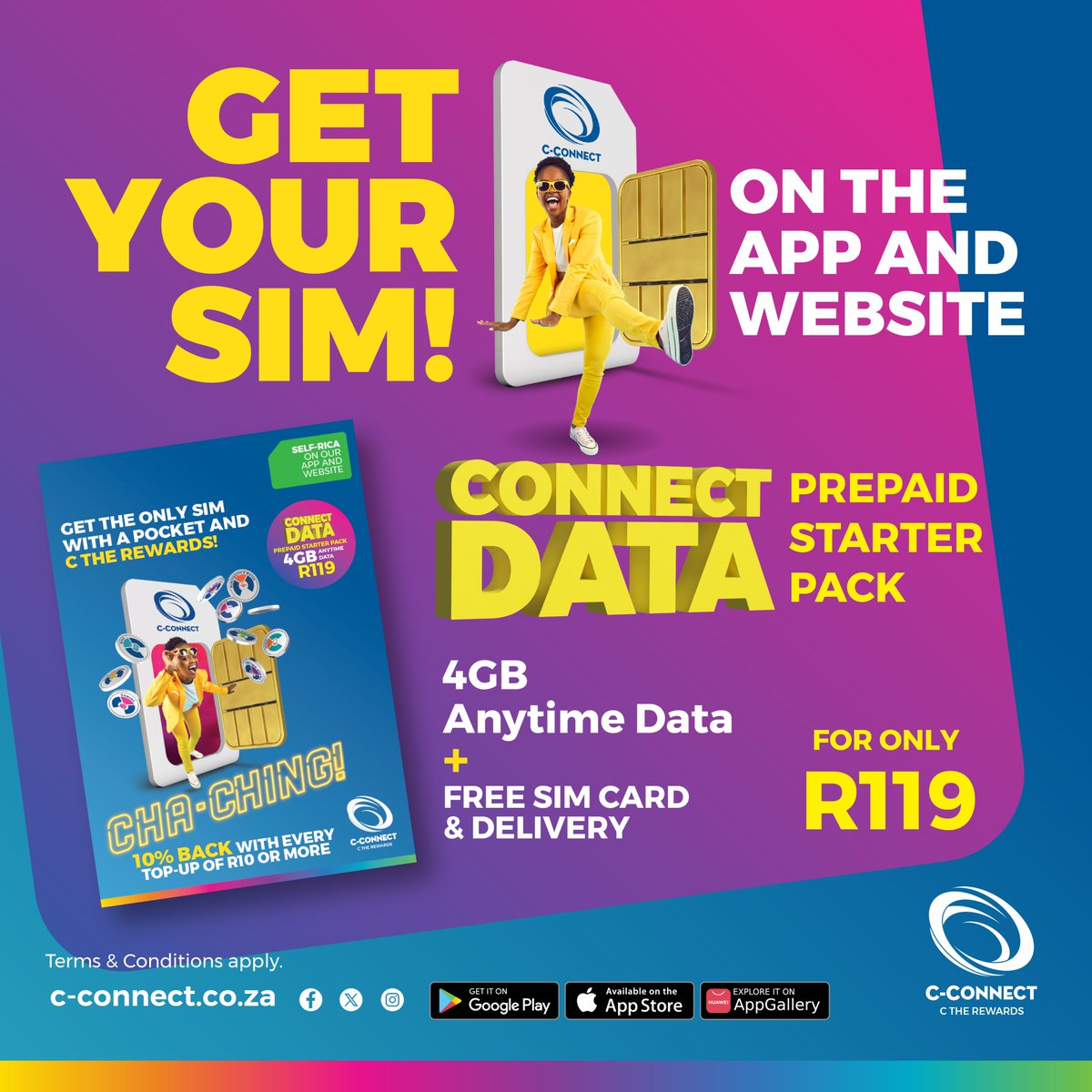 cconnectza's tweet photo. Get Your SIM and C Real Rewards! 📲💎

Upgrade your connectivity with C-Connect.

Choose from our range of Prepaid Starter Packs SIM to suit your needs. 

Order your sim on the C-Connect App or Website.

C-CONNECT C THE REWARDS

#CConnect #GetConnected #SIMCard #Rewards https://t.co/5RVtKYfubJ