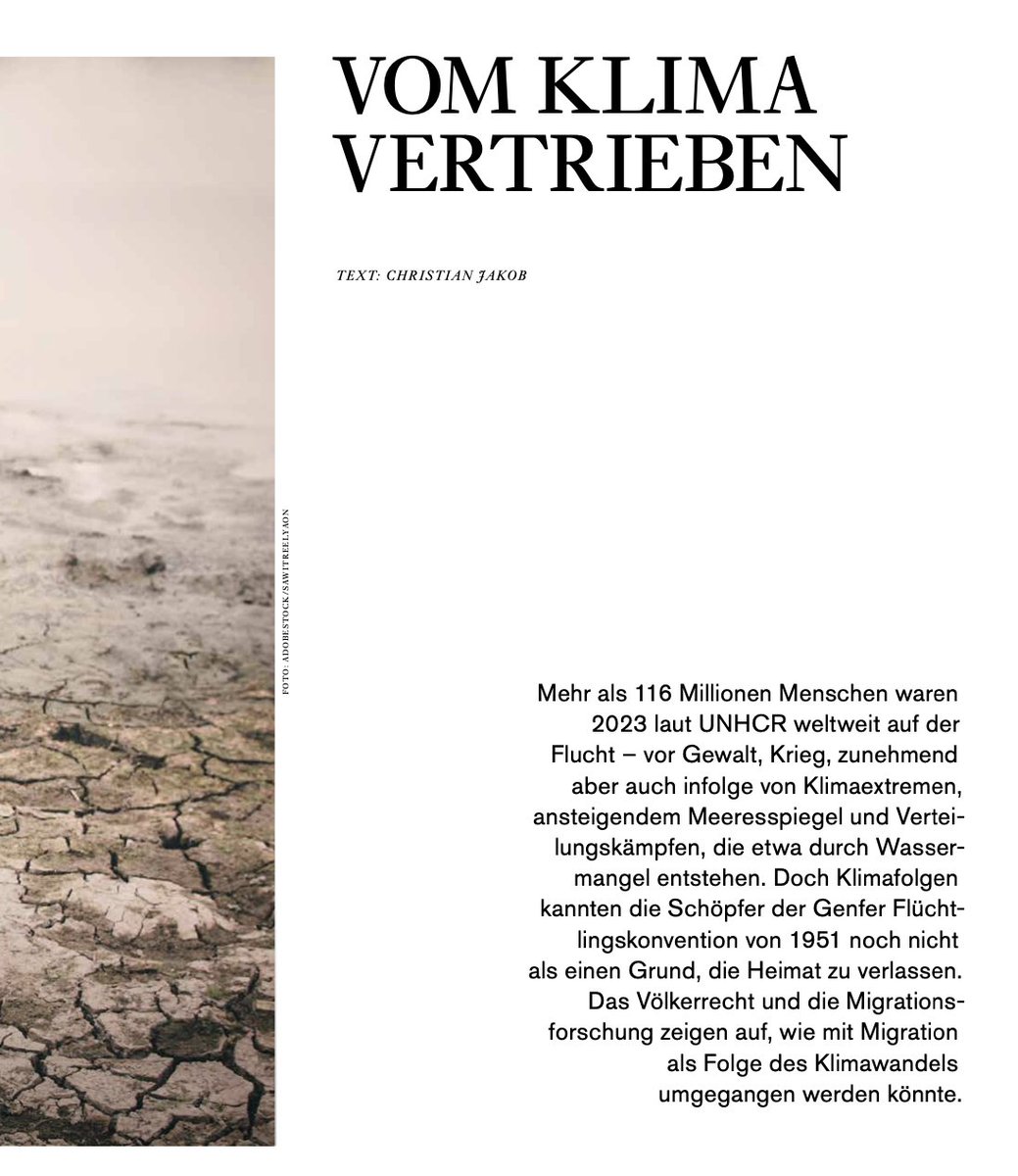 MPILheidelberg's tweet image. "Vom Klima vertrieben" 🌏👪

Im Text von @chrjkb, #MPIL Journalist in Residence 2020, beleuchten @AnnePetersMPIL und #MPIL Research Fellow @KraftLaura1 völkerrechtliche Aspekte von Migration als Folge des Klimawandels.

mpg.de/22172660/F002_…