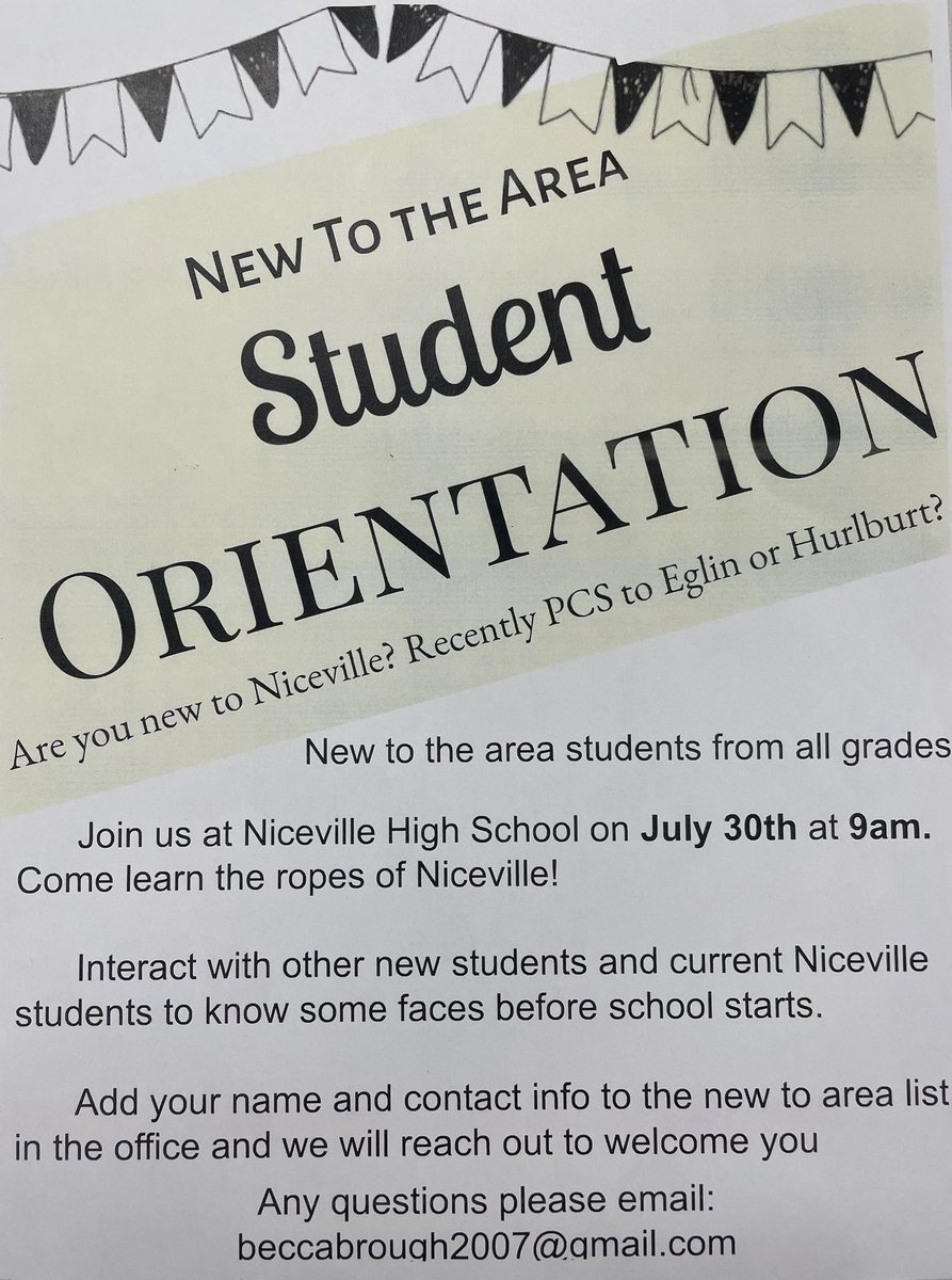 Meet this exceptional Eagle - rising junior Rebecca Brough!

Rebecca has organized a special new student orientation on 7/30 at 9:00 a.m. to show them the ropes before their upcoming first day at NHS. 
She will be reaching out to the families of all new enrollees.

GO EAGLES 🦅
