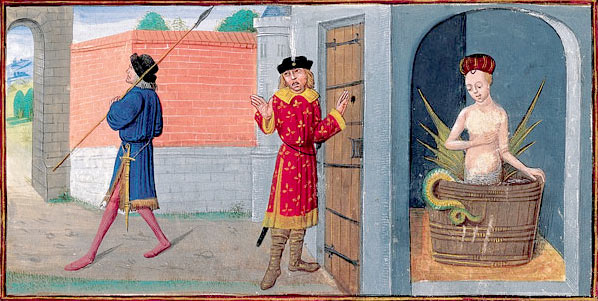ellin_anderson's tweet photo. “Down dashed the cup with a sudden shock,
The wine like blood ran over the rock.”
From “#SaintMargaret’s Eve” by #WilliamAllingham. Even a saint’s day offers no protection from certain magical damsels! #FolkyFriday “#Melusine's Secret Discovered,” 15th c. https://t.co/E9GR9tIGuk https://t.co/4ujKuUjAdb