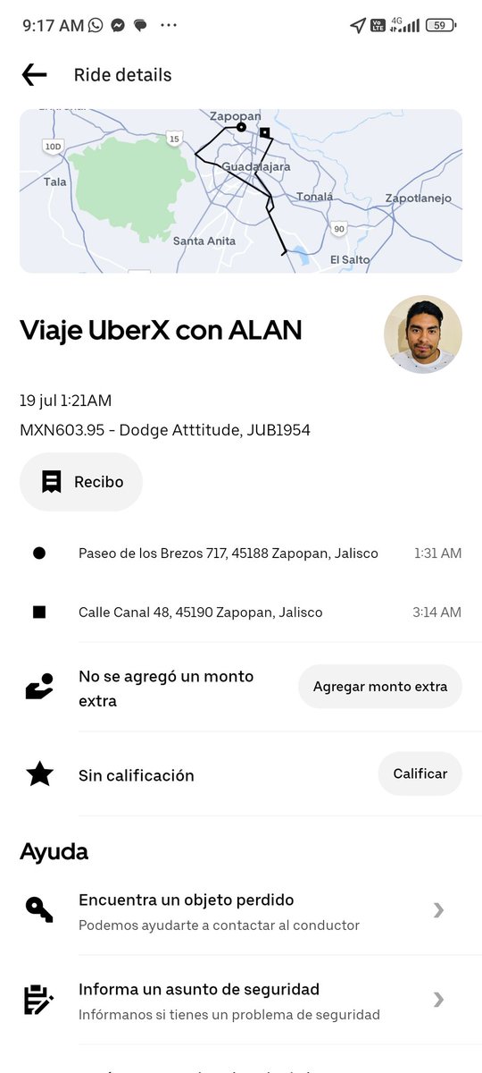 esteban912's tweet photo. @Uber_MEX @Uber @Trafico_ZMG El día de hoy a la 1:30 de la mañana pedí un servicio de Uber hacia el Aeropuerto de Guadalajara con una tarifa de $250, arribé al aeropuerto a las 02:05 am y bajé del coche, para sorpresa mía me doy cuenta que el conductor no terminó el viaje y https://t.co/DRBQRPbRUr