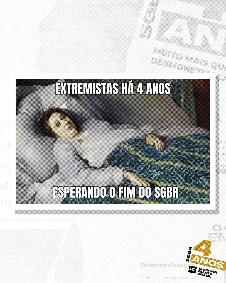 slpng_giants_pt's tweet photo. 📢 ATENÇÃO EXTREMISTAS: O Sleeping Giants Brasil não acabou. São 4 anos de desmonetização e não vamos parar! 🍰

Tudo isso sempre foi graças a vocês que engajam e apoiam nossas campanhas. https://t.co/YATfr1ZYWp