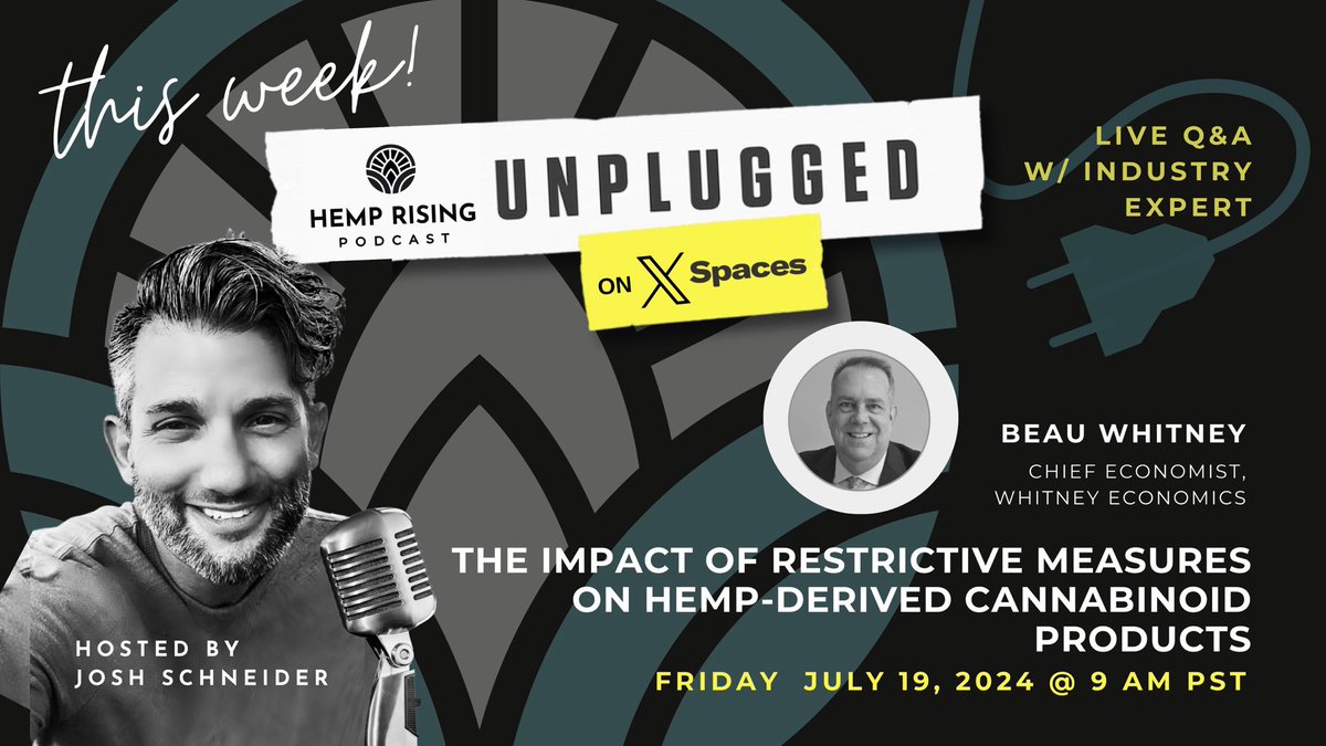 Join me at the top of the hour (7/19, 09;00am PT) to hear about hemp. MJ and killer economic insights.