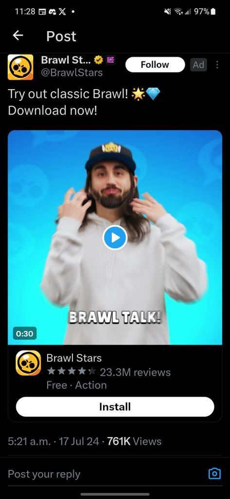 TheNamthor's tweet photo. @BrawlStars Do they realize that Walmart @MoistCr1TiKaL  is the thumbnail and it looks like this before you even click on it LMFAO 🤣 https://t.co/FCG9svSQHE