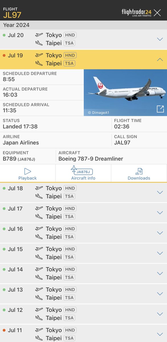yoshu787's tweet photo. 一昨日は香港線が7時間半、昨日はバンコク線が8時間と台北線が7時間、それぞれ出発遅延しているJAL。
機材繰りがかなり深刻な状況にあるのでは？

#JL29
#JA742J
#JL33
#JA863J
#JL97
#JA876J https://t.co/qZLVh1djX0
