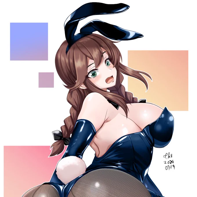 バニー能代ん(大遅刻+未完)#艦これ #艦これ版深夜の真剣お絵描き60分一本勝負 #艦これ版真剣お絵描き60分一本勝負_20240719 