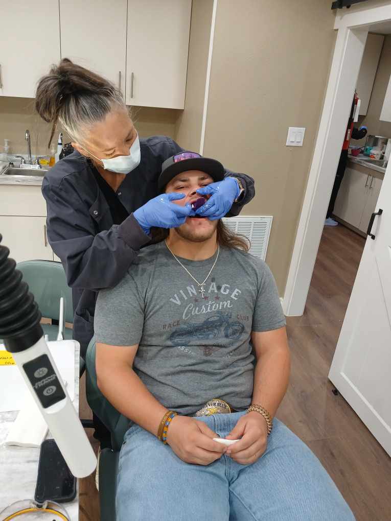 CoachWilsonLOJO's tweet photo. Big day in Denison because football is getting close. Perks of being in a 1 HS town-custom mouth piece day. Thank you @texomaorthodont for your support of Denison Football. @DenisonFB #WinDenisonWin https://t.co/QAXUKFZQJH