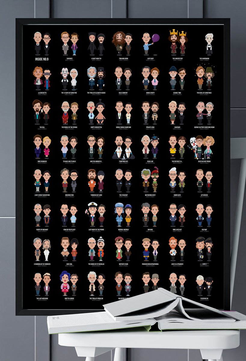 DaveRobDesign's tweet image. So chuffed to have finally completed my #InsideNo9 print (featuring every character played by @SP1nightonly  and @reeceshearsmith - cannot wait to see the live show on the 6th of March.

*Reposted as I forgot Mr Jolly! (sorry I meant Jelly) #Psychoville