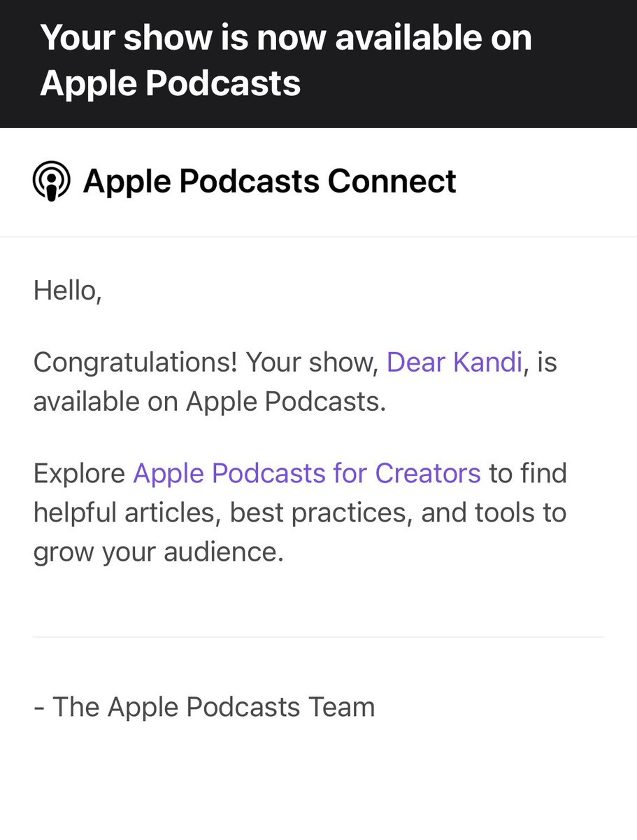 Yall asked me and I’m delivering Dear Kandi will also be on Apple Podcast podcasts.apple.com/us/podcast/dea… 💜👏🏾🫶🏾