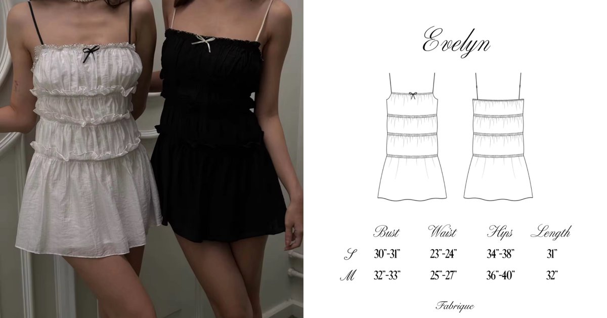 MaeoPhim's tweet photo. Fabrique.co-Evelyn Mini Dress 〰️ เดรสมินิที่ต้องมีในตู้เสื้อผ้า ดีไซน์น่ารักที่สุดด 🌷✨