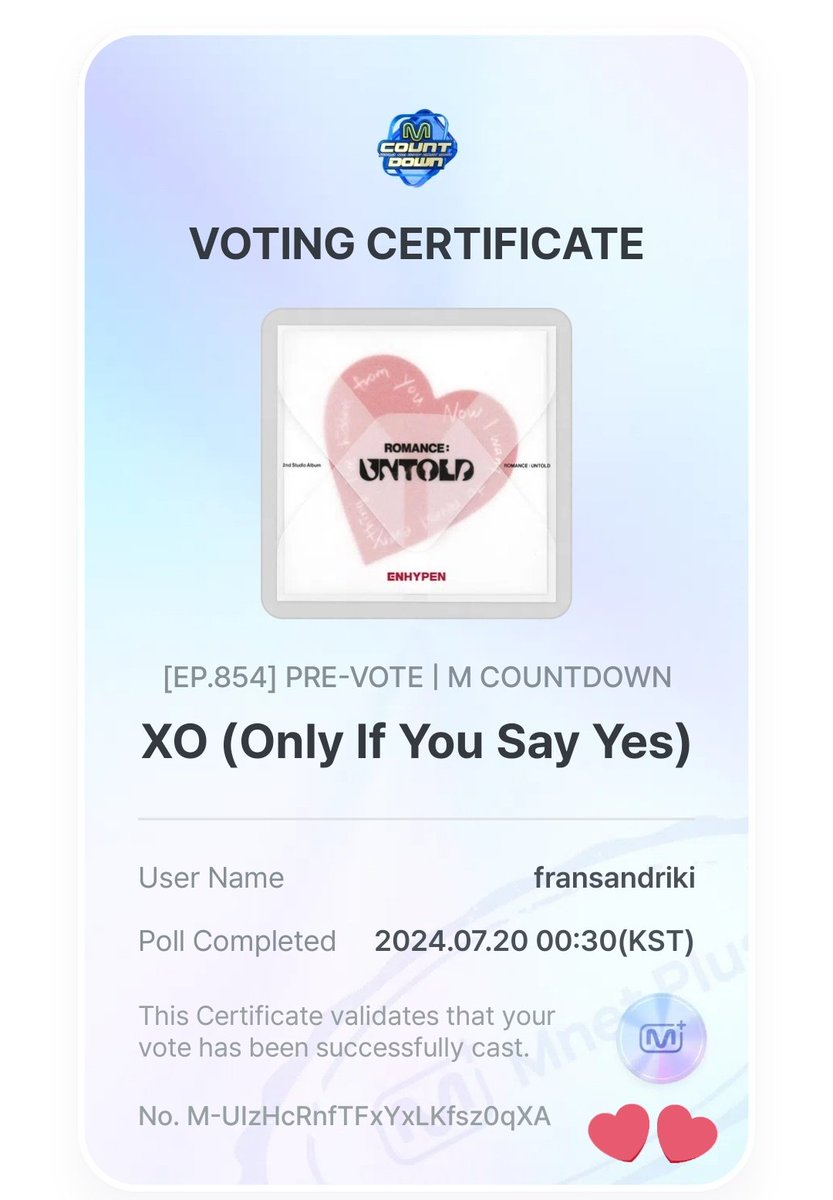 fluffynikii's tweet photo. EYES HERE ENGENEs‼️

ENHYPEN 'XO (Only If You Say Yes)' has been nominated on MCOUNTDOWN (Mnet Plus App) please make sure to vote and increase our gap! let's win for enhypen! 

🔗: https://t.co/SMYnAyJqgM https://t.co/KYwB35ZF8h