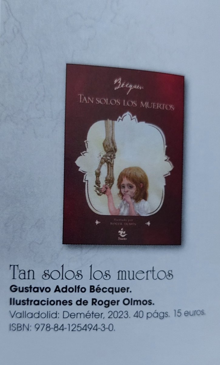 EditorDemeter's tweet photo. En el número de julio-agosto de la revista CLIJ aparece un artículo que escribí sobre Bécquer.
Curiosidades de su vida y obra.
Y con algunas ilustraciones de Roger Olmos.
#CLIJ #Bécquer #RogerOlmos
#LIJ https://t.co/7xmFHEMXWR