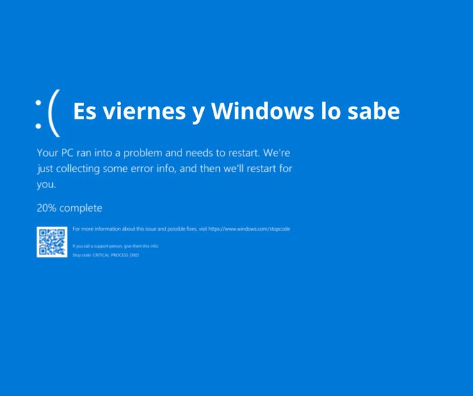 JuanKlick's tweet photo. @porktendencia Es viernes y windows lo sabe https://t.co/jtYfrAdTrn