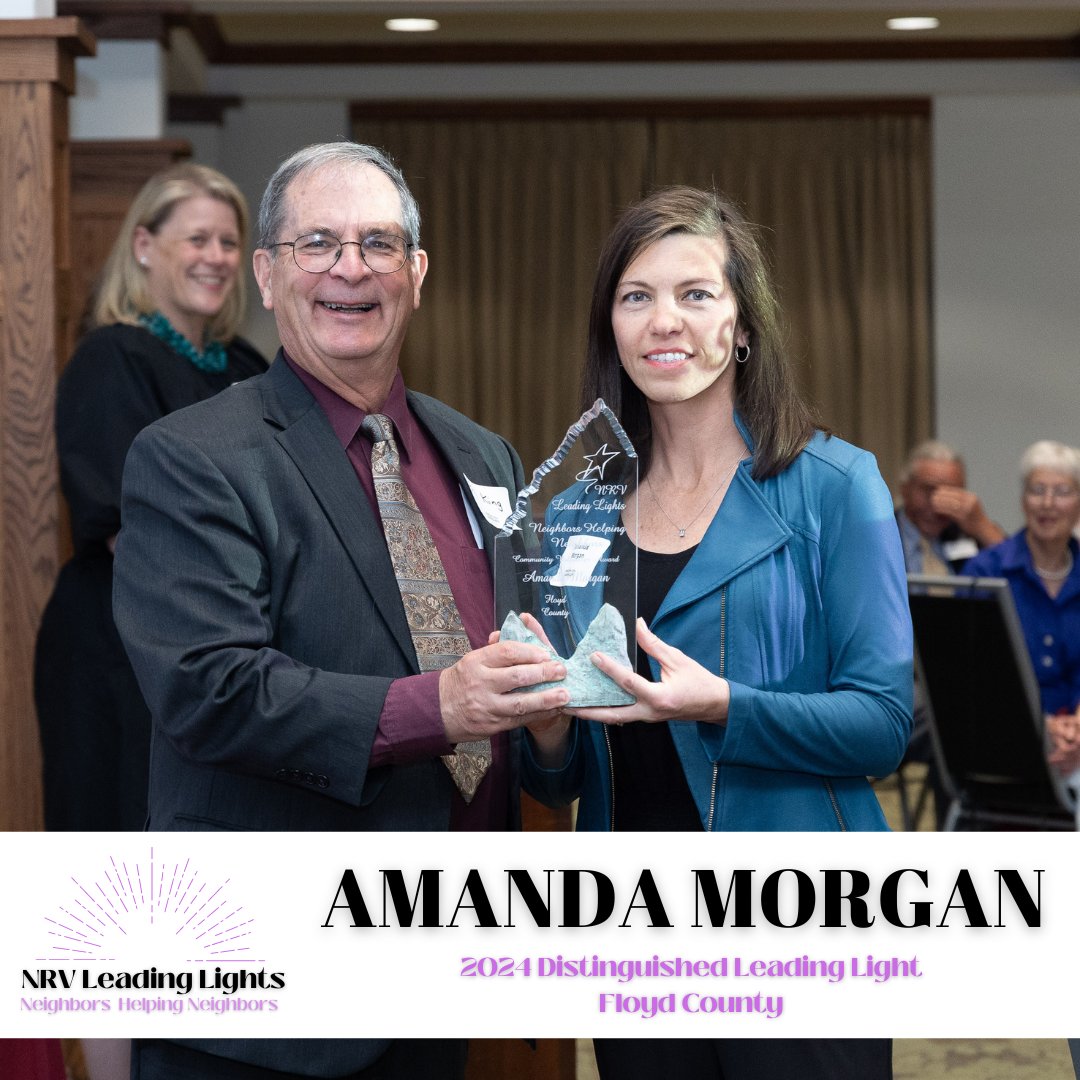 LeadingLightNRV's tweet photo. Congratulations to Amanda Morgan, 2024 Floyd County Leading Lights Distinguished Volunteer! Amanda volunteers with Plenty! and serves as a board member. Her work with Plenty! involves aspects of the operation, from picking up food to inspecting food and more. Thank you, Amanda! https://t.co/MD8QNCV2iD