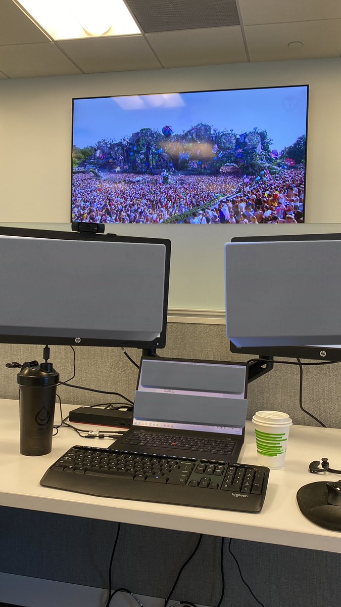 Just the young guns in the office today. Had to pop on <a href="/tomorrowland/">Tomorrowland</a> opening ceremony 🧎‍♂️